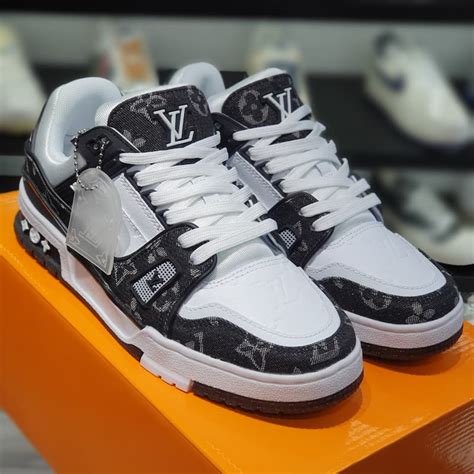 lv trainer white black|lv trainer black.